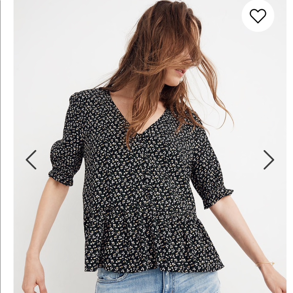 Courtyard Ruffle Hem Top in Playground Posies